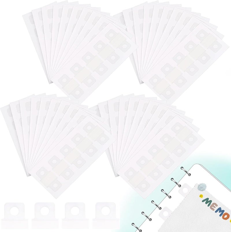 Pretwad 400 PCS Clear Binder Sheet Converter Stickers, Convert Non-Punched Paper to Loose-Leaf Binder Refill Pages for DIY Planner, Scrapbook Album, Hole Reinforcement Stickers and Inserts - Image 1